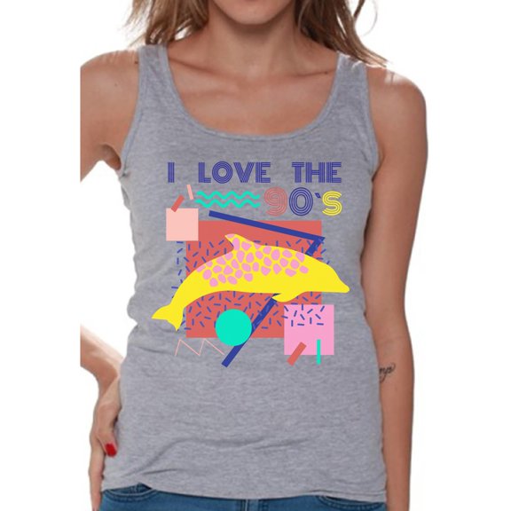 Awkward Styles I Love 90's Sleeveless Shirt 1990's Themed Party Tank Tops for Women