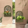 thumbnail image 4 of Gymax Ensemble de 2 Jardinières Murales Décoratives en Métal avec Treillis, 4 of 10