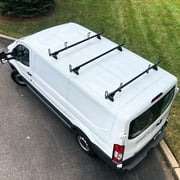 Vantech Heavy Duty 3 Bar Ladder Roof Rack Fits Ford Transit Cargo Van Low, Black