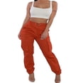 thumbnail image 1 of Pantalon Cargo Taille Haute pour Femmes, Coupe Ample, Salopettes Décontractées, Pantalon à Multiples Poches, 1 of 5