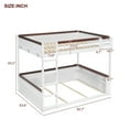 thumbnail image 5 of Bellemave Queen Bunk Bed with Storage and LED Light, Wooden Queen Over Queen Bunk Beds with USB Charging Station, Bunk Bed Frame with Built-in Shelves and Ladder, No Box Spring Needed（White）, 5 of 9