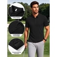 thumbnail image 3 of Cadmus Men's Polo Shirt Quick Dry Performance Short Sleeve Tactical Shirts Pique Jersey Golf Shirt,8688,Black,S, 3 of 7