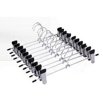 Stackable Add-on Metal Clothes Hangers, Heavy Duty Add on Metal Pants Skirt Hangers with 2-Adjustable Clips, Cascading Clip Hangers Space Saving for Jeans, Slacks, 20 Pack, 11.02x3.94"