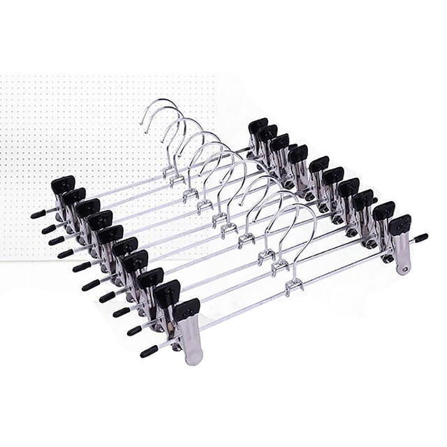 Meiiso Promotional Offer! Coat Hanger, 20 Pack Pants Racks space saving Inch Non-slip stainless steel Pants Rack with Clips Hangers shorts skirt Rack, White, 12.87*7.8*2.73In, Fixing Clip