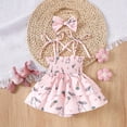 thumbnail image 4 of Gunia Easter Baby Girl Outfit Sleeveless Cartoon Bodysuits Dress Headbands Set Romper Clothes Set 0-18 Months, 4 of 6