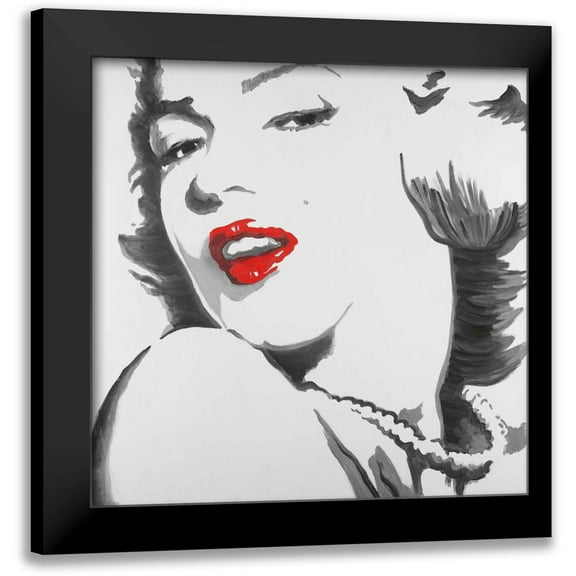 Atelier B Art Studio 12x12 Black Modern Framed Museum Art Print Titled - Marilyn Monroe Outline Style