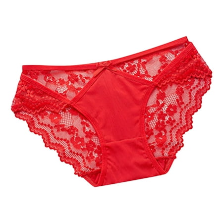 

Tosmy Womens Underwear Womens Lace Sense Transparent Low Waist Hollow Japanese Ultra Thin Briefs Head Panties 4 Pieces Gift Box Panties For Women