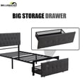 thumbnail image 6 of Bellemave  Metal Platform Bed Frame with Storage Drawer, Twin size  Platform Bed with Tufted Upholstered Headboard, Dark Gray, 6 of 9