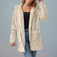thumbnail image 4 of Towmus Womens Sherpa Jacket Zip Up Hooded Sweatshirt Fuzzy Fleece Fall Clothes Soft Fluffy Oversized Sweaters Winter Coats with Pockets, 4 of 6