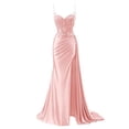 thumbnail image 1 of Vestido de fiesta RUMUGUYA con apliques de encaje satinado rosa sirena, 20 W, 1 of 1