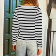 thumbnail image 4 of Generic Womens Striped Cardigan Sweaters Button Down Cropped Knit Lady Jackets Coat 2026 Fall Outfits Trendy Clothes, 4 of 7