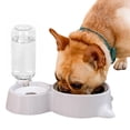thumbnail image 1 of Pet Food Dispenser Automatic Stainless Steel Food Bowl Water Bowl for Cats Dogs, 1 of 10