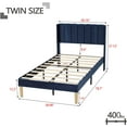 thumbnail image 3 of AUFANK Twin Bed Frame Upholstered Platform with Wooden Slats, Noise-Free, Blue, 3 of 6