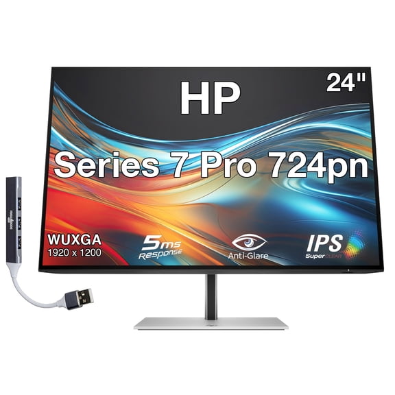 HP Series 7 Pro 724pn 24" WUXGA Monitor 5ms, VESA, w/DKZ USB (8X534AA#ABA)
