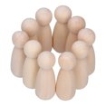 thumbnail image 4 of Peg People, Figuras De Formas De Madera Natural, Pequeños Cuerpos De Muñecas De Madera, Pintura, 10 Piezas Para Manualidades De Bricolaje Para Artes De Bricolaje, 4 of 7