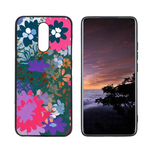 Compatible with LG X4 Phone Case, Flowers-33 Case Men Women, Flexible Silicone Shockproof Case for LG X4