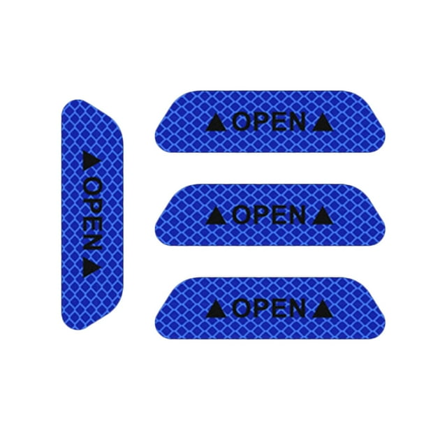 4 pegatinas reflectantes para puerta de coche, accesorios interiores impermeables para mascotas Azul