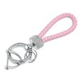 thumbnail image 1 of Coche Llavero Cadena Llaveros Soporte Juego para Hombre Mujer PU Cuero Rosa, 1 of 1