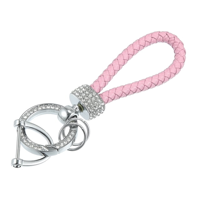 Coche Llavero Cadena Llaveros Soporte Juego para Hombre Mujer PU Cuero Rosa