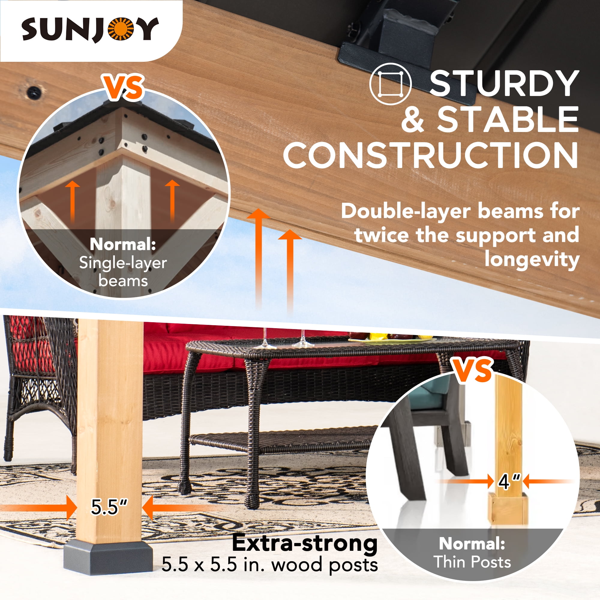 Sunjoy Paula 11 ft. x 11 ft. Hardtop Cedar Framed Gazebo Sunjoy Paula 11 ft. x 11 ft. Hardtop Cedar Framed Gazebo