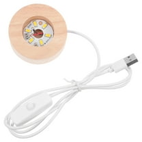 Mobestech Compact Wood LED Base for Glass and Crystal Art Home Display