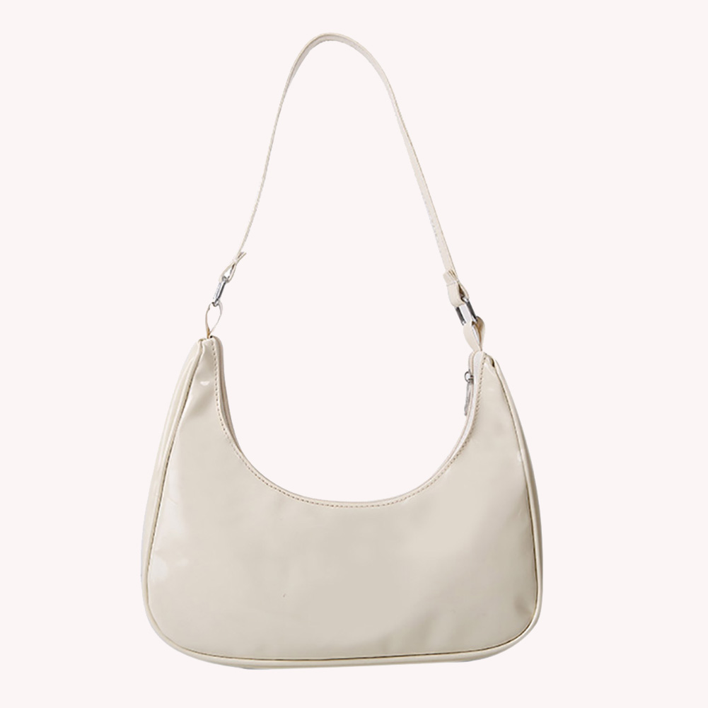 Beige Patent Leather Handbag