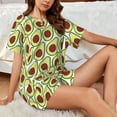 thumbnail image 4 of Sikiie Avocado Womens Pajama Sets Short Sleeve Top With Pants Sleepwear 2 Piece Lounge SetMedium, 4 of 6