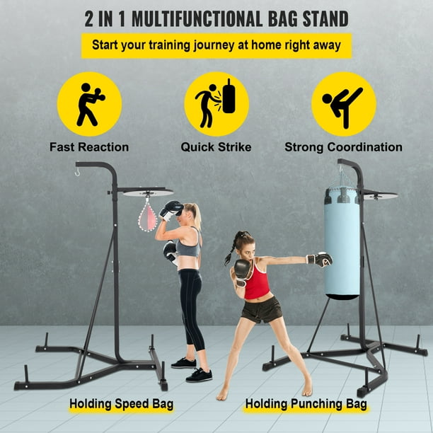 VEVORbrand Free Standing Punching Bag Stand Unisex Boxing Set Foldable Single Station Heavy Bag Stand Punching Ball Boxing Punching Speed Ball