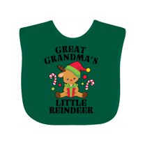 Inktastic Christmas Great Grandma's Little Reindeer with Candy Canes Boys or Girls Baby Bib
