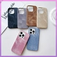 thumbnail image 2 of Canvas Denim Half Wrap Phone Case, Fashionable and Creative, Large Hole Design, Anti-Drop, for iPhone 15 14 13 12 11 Pro Max Mini XS XR 7 8 Phone Case (Pink,iPhone 15 Pro Max), 2 of 8