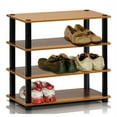 thumbnail image 1 of Furinno 13081LC/BK Turn-S-Tube 4-Tier Shoe Rack, Light Cherry/Black, 1 of 2