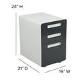 thumbnail image 6 of Flash Furniture Ergonomic 3-Drawer Mobile Locking Filing Cabinet with Anti-Tilt Mechanism & Letter/Legal Drawer, White with Charcoal Faceplate, 6 of 14