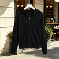 thumbnail image 5 of ClodeEU Women's Zip Up Long Sleeve Knit Cardigan Top,Casual Lightweight Soft Layering Sweater Jacket ,Women's Plus L, 5 of 6