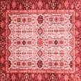 thumbnail image 1 of Ahgly Company Machine Washable Indoor Square Abstract Red Modern Area Rugs, 4' Square, 1 of 4