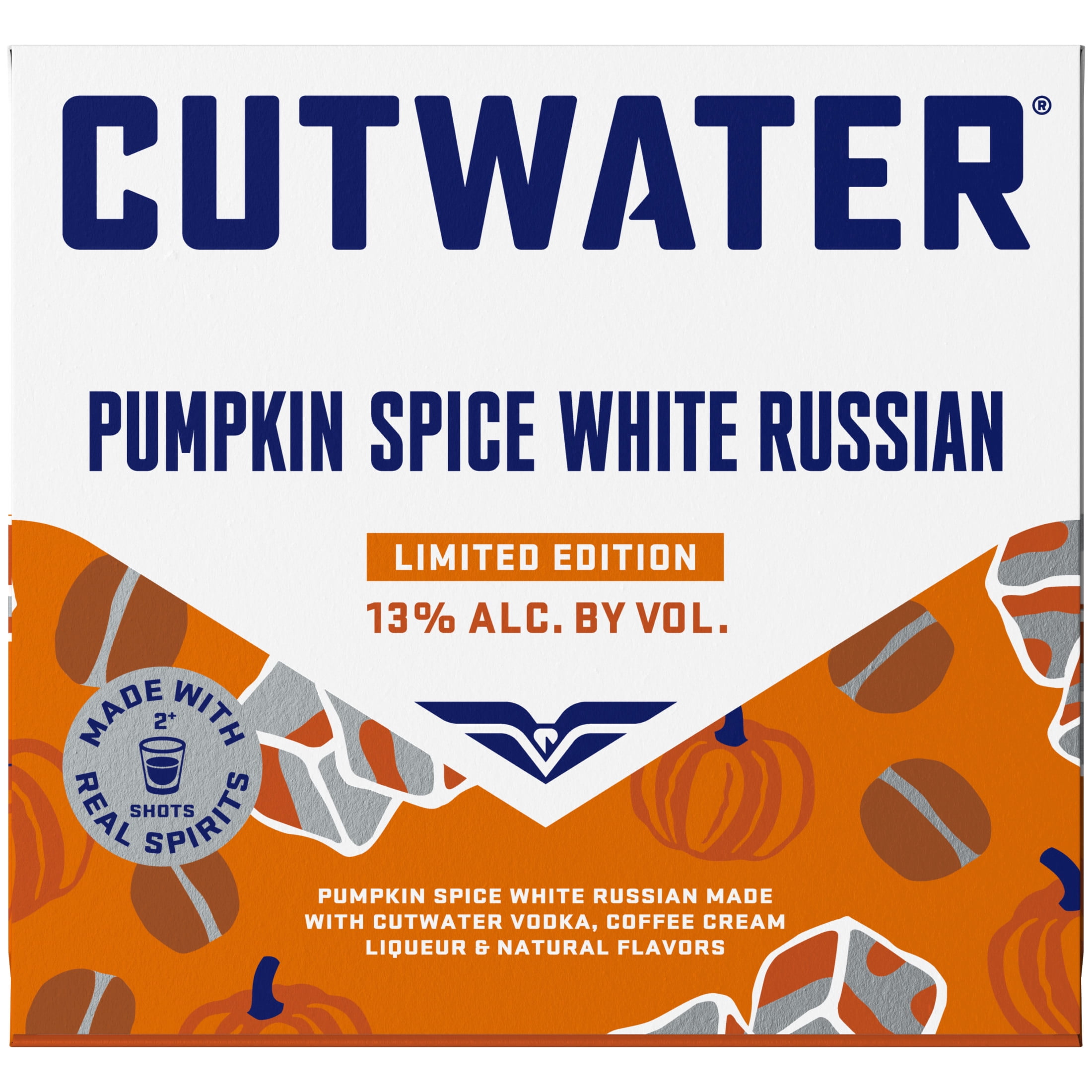 Cutwater Vodka Pumpkin Spice White Russian 4 pack of 12 fl oz Cans, 13% ABV