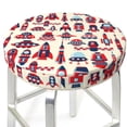 thumbnail image 3 of Balery Rocket Pattern Fundas de asiento para taburete de bar redondo de tela de terciopelo ajustables que protegen de arañazos y manchas para sillas de 14 a 17 pulgadas.-12 inch, 3 of 7
