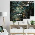 thumbnail image 5 of Designart 'Symmetrical Gold Blue Fractal Flower' Abstract Print on Natural Pine Wood, 5 of 5