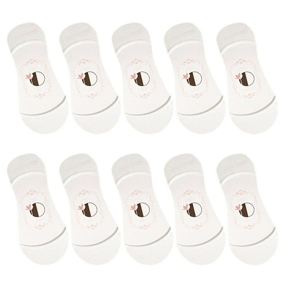 5 Pairs Women's Not Show Socks Breathable And Sweat Wicking Low Cut Invisible Liner Socks with Silicone Pad for Flats