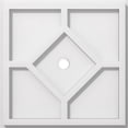 thumbnail image 1 of Ekena Millwork CMP12EY-01000 12 in. OD x 1 in. ID Square Embry Architectural Grade PVC Contemporary Ceiling Medallion, 1 of 4