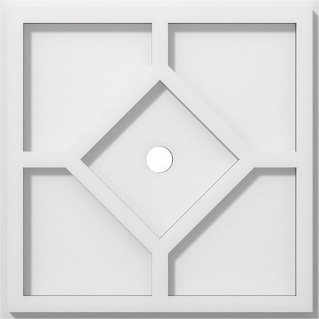 Ekena Millwork Cmp12ey 01000 12 In Od X 1 In Id Square Embry Architectural Grade Pvc Contemporary Ceiling Medallion