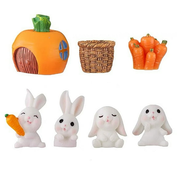 Raindrops  Decorating Small Bunny Figurine Cake Decoration Rabbit Cupcake Toppers Child