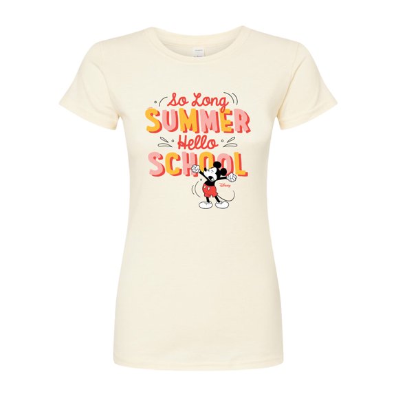 Disney - So Long Summer Hello School - Juniors Fitted Graphic T-Shirt