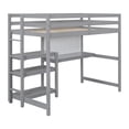 thumbnail image 6 of Harper & Bright Designs Twin Size Loft Bed with Desk and Shelves, Wooden Loft Bed with Storage Shelves and Writing Board, Twin Loft Bed Frame for Boys Girls with Stairs, Gray, 6 of 19