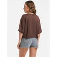 thumbnail image 3 of Women's Loose Fit Crop Tee - Short Sleeve Crew Neck Casual T-Shirt - Summer Comfort Top, 3 of 4