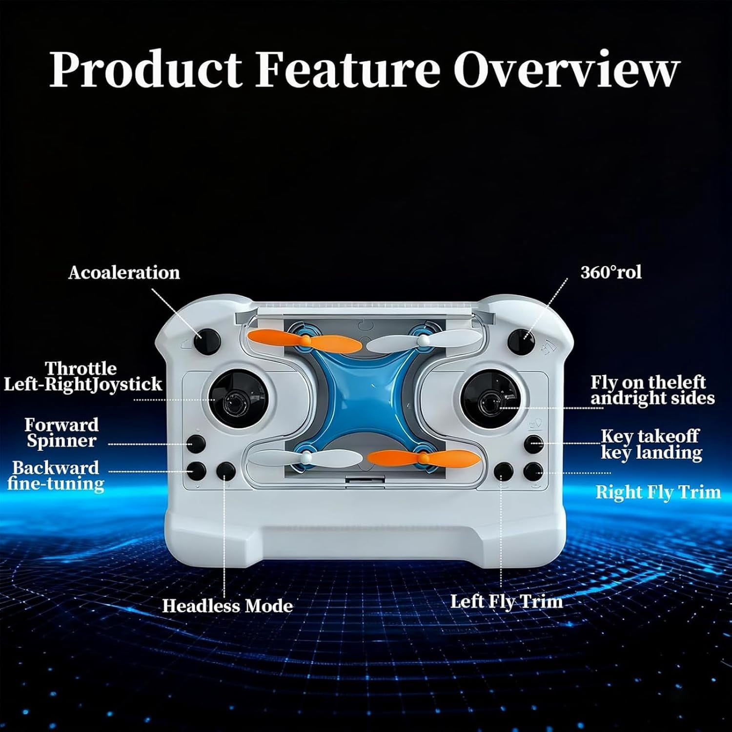 Mini Drone with Easy Stunt Flights & 360° Tricks – Beginner-Friendly Quadcopter with LED Altitude Hold Propeller Protection for Kids Indoor Outdoor