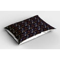 thumbnail image 2 of Ambesonne Lemur Pillow Sham 2 Pack, Tiger Leopard Chains Exotic, 36"x20", Apricot Dark Navy Blue, 2 of 3