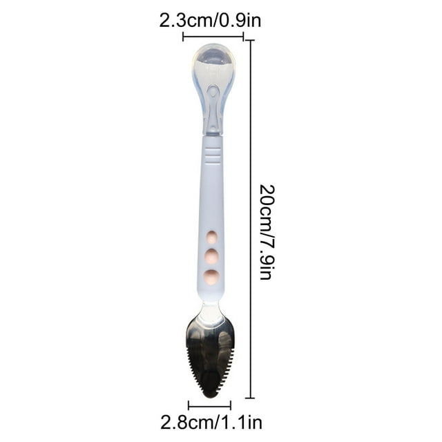 Lksixu Baby Fruit Scraper Spoon Stainless Steel Double Head Food Grade Fruit Supplement Children's Tableware Kitchen Gadgets