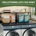 thumbnail image 2 of Uforic 2-Tier Washer & Dryer Storage Rack with Hooks, over the Washing Machine Shelf, Black, 2 of 8