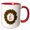Red/White, variant on 3drose, Letter E- Red Berry Holly Wreath with Scribble Heart, 11oz Two-tone Blue Mug