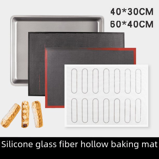 Estera hueca de silicona para hornear, estera de fibra de vidrio para hornear, estera de hojaldre para galletas, estera para horno para hornear